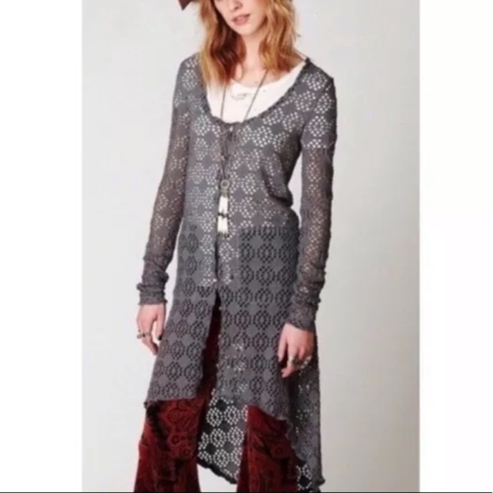 Free People gray Love Song dress cardigan coverup